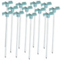 set de 12 piquets de tente en acier inoxydable pour sols durs à frapper avec marteau ou pierre