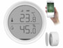 Thermomètre et hygromètre connecté Luminea Home Control avec écran LCD rond.