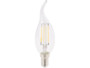 ampoule led à filament forme flamme pour chandeliers avec lumiere blanc chaud, classe a+ 4w luminea