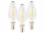 3 ampoules à LED type bougie à culot E14 de la marque Luminea