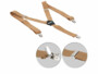 bretelles imitation cuir couleur beige style bavarois avec 3 clips
