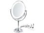 miroir grossissant a pied pour maquillage 2 faces grossissement x5 avec haut parleur sans fil bluetooth intégré grand format