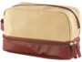trousse de toilette nécessaire toile et cuir avec 2 compartiments XCase