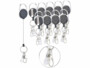 10 porte-clés rétractables avec mini-mousqueton de la marque General Office