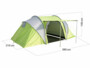 Tente tunnel pour 4 personnes. Dimensions