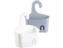 2 corbeilles de douche extensible avec crochet, 1 blanc et 1 gris BadeStern