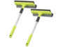 Pack de 2 lave-vitres télescopiques jusqu'à 50 cm 2 en 1 avec éponge et raclette de la marque Pearl