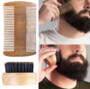 necessaire a barbe avec double peingne en bois et brosse en poils de sanglier