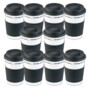 10 gobelets "Coffee to go" à double-paroi avec couvercle en silicone - 350 ml