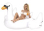 bouée cygne geante pour piscine mer et lac pour enfants et adultes avec belle femme en maillot