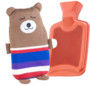 Bouillotte classique en caoutchouc avec housse nounours - 0.5 litre