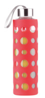 Bouteille en verre borosilicate 550 ml - Avec housse silicone Rouge