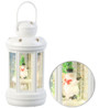 lanterne led blanche à piles avec petit bonhomme de neige et fausse neige pour decoration noel