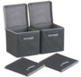 lot de 2 boites de rangement cubiques noir en tissu pour bibliotheque etagere meuble