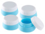 pack de 4 pots en silicone souple pour transport cremes et produits de beauté dans avion et sac a main