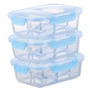 boites de conservation en verre resistant four avec 3 emplacements