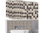 10 dalles murales adhésives - 26 x 26 cm - Mosaïque Brun/beige
