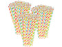 300 pailles en papier rayé 4 couleurs Pearl