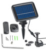 systeme fontaine de bassin solaire complet avec 3 jets et panneau solaire avec piquet royal gardineer