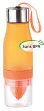 gourde souple 650 ml avec presse agrumes intégré