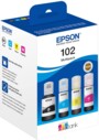 Epson Multipack 102 EcoTank, Bouteilles d'encre d'origine, 4 couleurs : Noir, Cyan, Magenta, Jaune, ET-2700 ET-2750 ET-2751 ET-2756 ET-2850 ET-2851 ET-2856 ET-3700 ET-3750 ET-4750 ET-4850 ET-15000
