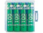 4 accumulateurs NiMH type AAA 1100 mAh avec boîtier de rangement de la marque TKA