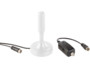 antenne tnt intérieure amplification 30 db format compact avec filtre 4g lte Auvisio blanc