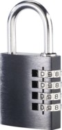 Cadenas à code 4 chiffres - en aluminium - 38 mm Pearl