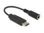 Adaptateur audio USB Type-C mâle vers jack 3,5 mm femelle - Noir DeLock