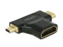 Adaptateur HDMI femelle vers HDMI Mini-C mâle + Micro-D mâle DeLock