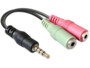 Adaptateur jack 3.5 mm mâle vers jack 3.5 mm femelles micro et audio DeLock