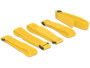 pack de 5 bande scrach jaune 300 mm 3 cm pour organisation et attache des cables