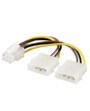 Câble d'alimentation PCI express 6 broches vers 2 prises Molex Goobay