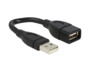 Câble semi-rigide USB 2.0 mâle vers USB 2.0 femelle Delock - 0,15m DeLock