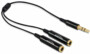 Doubleur jack 3,5 mm stéréo Noir - 0,25m DeLock