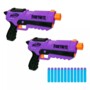 Deux blasters Nerf Fortnite DP-E avec 12 fléchettes en mousse.