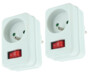 2 Adaptateurs secteurs avec 1 prise 230 V et interrupteur