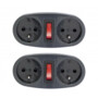 2 Adaptateurs avec 2 prises 230 V et interrupteur.