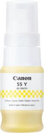 Bouteille d’encre jaune GI-55Y de la marque Canon pour imprimante jet d'encre Canon MAXIFY GX1050 et GX2050