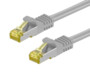 Goobay 91576 Câble réseau RJ45, câble patch CAT 6a (câble CAT 7) S/FTP 10 m Gris incl. détente, connecteur plaqué or