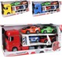 Camion de transport avec 4 voitures de course Turbo Challenge de la marque MGM Jouets dans leur emballage