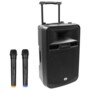 Enceinte portative autonome 15" 700 W coloris noir avec 2 micros UHF sans fil de la marque MSC Distribution