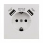 Prise encastrable avec 2 ports USB de couleur blanche