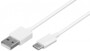 Câble USB-A vers USB-C blanc avec deux connecteurs
