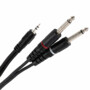 Câble audio Y PLUGGER avec jack 3,5 mm vers deux jacks 6,35 mm codés rouge et blanc