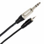 Câble audio PLUGGER jack 6,35 mm vers mini-jack 3,5 mm noir avec connecteurs métalliques