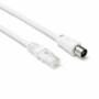 Câble adaptateur Pearl RJ45 vers coaxial 2 m blanc avec connecteurs transparents