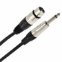 Câble audio PLUGGER XLR femelle vers Jack 6,35 mm de 3 m avec connecteurs métalliques noirs