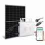 Pack avec micro-inverseur SMI-400, câble adaptateur (connecteur Betteri vers connecteur à contact de protection (5 m)), matériel de montage, panneau solaire et mode d’emploi en français