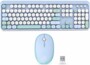 Kit clavier et souris sans fil Mobility Lab Pure Color bleu à touches rondes